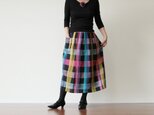 カラフルチェックのギャザースカート#62