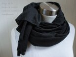 リネン・ニットのストール　黒　