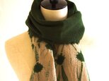 【SALE！】森のグリーン♪日の出絞りのあったかウール１００%ストール