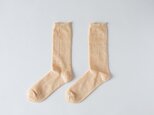 リネンニットのソックス（クリーム）レディース