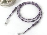 チェコガラス メガネチェーン グラスコード メガネストラップ ビーズ 紫 パープル 青紫