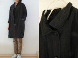 黒　手染めリネン すっきりコート