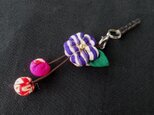 古布　イヤホンジャック　アクセサリ　花と玉　no29