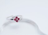 ルビー フラワー リング シルバー925