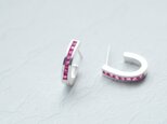 ルビー フープ ピアス シルバー925
