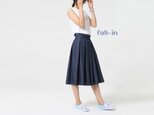 f003(再販8)着まわしやすいデニムスカート 長さ変更可能