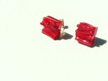 送料無料【再販】凸凹red coral square pierce /14kgfの画像