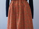 着物リメイク:エスニック柄のギャザースカート
