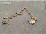 St.クリストファー&アクアマリンのチャームネックレス・１４kgf