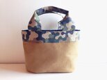 【残り僅かです】モカ色倉敷帆布×麻混カモフラトートバッグ