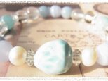 希少なラリマータンブルの癒しブレスレット