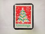 アメリカ　クリスマス切手ブローチ199