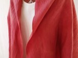 古代伝統色・蘇芳染め・ウール100%平織り♪温かストール（大人のローズ)の画像