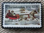 アメリカ　クリスマス切手ブローチ 298