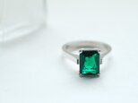 エメラルド スクエア リング シルバー925