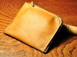 革のカシミア・鹿革L型財布（キャメル）の画像