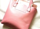 Pink leather Tote bagの画像