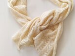 モヘアとメリノレースストール：クリーム