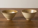 飯碗 マット茶黄赤の画像