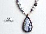 デンドリティックアゲート×水晶×ラピスラズリ・調節石包みネックレスn1059