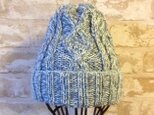 【受注後製作】ニット帽アルパカ×ラムウール　水色系　