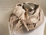 リネン・ダブルガーゼのストール　大人ベージュ