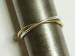 ∞ストレートリング　brass＆silverの画像