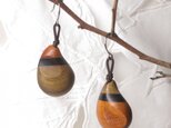 「しずく型」寄木のピアス・イヤリング4の画像