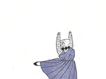 冬のポストカードセット-青いドレスの羊の画像