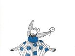冬のポストカードセット-水玉ドレスの羊の画像