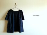 ストライプウールのラウンドネックチュニック*大きいサイズ*の画像
