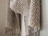 手織りウール＆シルクストール・・根雪