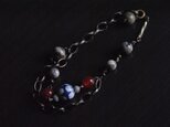 『Japanesque』ジャパネスク〜アンティークブレスレット(Silver leaf and Red agate)〜の画像