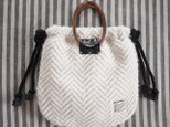 wood handle knit bag <offwhite>