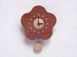 紅フラワー５弁振子時計の画像