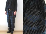 太糸織込wool　ブルーボーダー　ゆるりパンツ