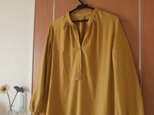 スタンドカラ―ワンピース(マスタード色)