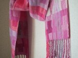 「Sさまご依頼品」手織りカシミアマフラー・・サマーピンク