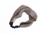linen wool mix hairband_brownの画像