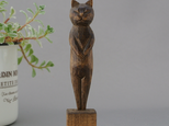 木彫り猫　オブジェ　置物　人形の画像