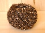 手紡ぎ毛糸40g　-茶色いリボン-　【オーダー制】の画像