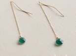 【再販】- K10 - Green Onyx のアメリカンピアスの画像