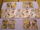 ①♪花hana花♪パッチワーク帯テーブルセンターの画像