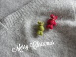 クリスマスプチギフト★小さな小さなテディベアブローチの画像