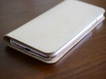 牛革 iPhone6/6sカバー  ヌメ革  レザーケース  手帳型  ナチュラルカラーの画像