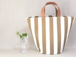ベージュストライプ・マルシェバッグ