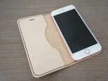 牛 ヌメ革 iphone6/6sカバー  レザーケース  手帳型  ナチュラルカラー   茶の画像