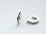 エメラルド フープ ピアス シルバー925の画像