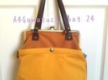 『受注製作』A4が入る ヴィンテージ帆布 がま口bag No.6102の画像