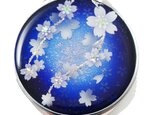 ジュエリーボックス ピルケース 機能付き コンパクトミラー 瑠璃桜 銀箔 [M3]の画像